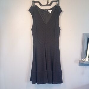 Bar III Women's Black Short Sleeve Eyelet Mini Dress Size Medium